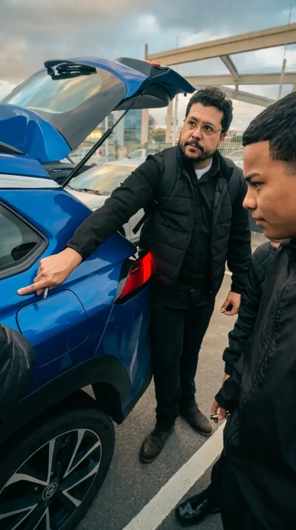Equipe PMAX360 avaliando um carro usado